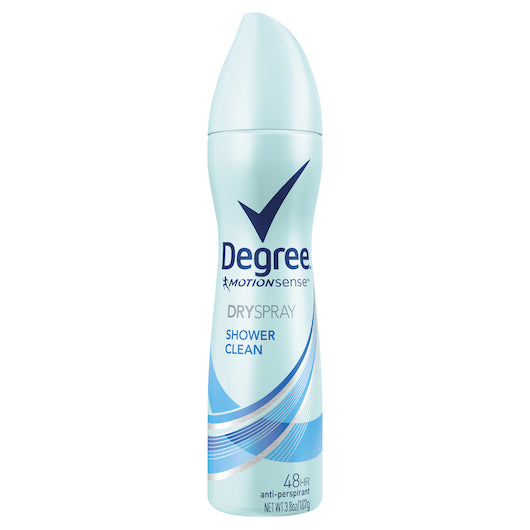 Degree Motion Sense Anti Perspirant Aerosol Shower Clean 3.8 Ounce Size - 12 Per Case.
