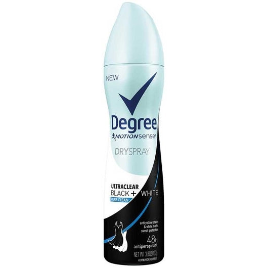 Degree Anti Perspirant Aerosol Black White Pure Clean 3.8 Ounce Size - 12 Per Case.