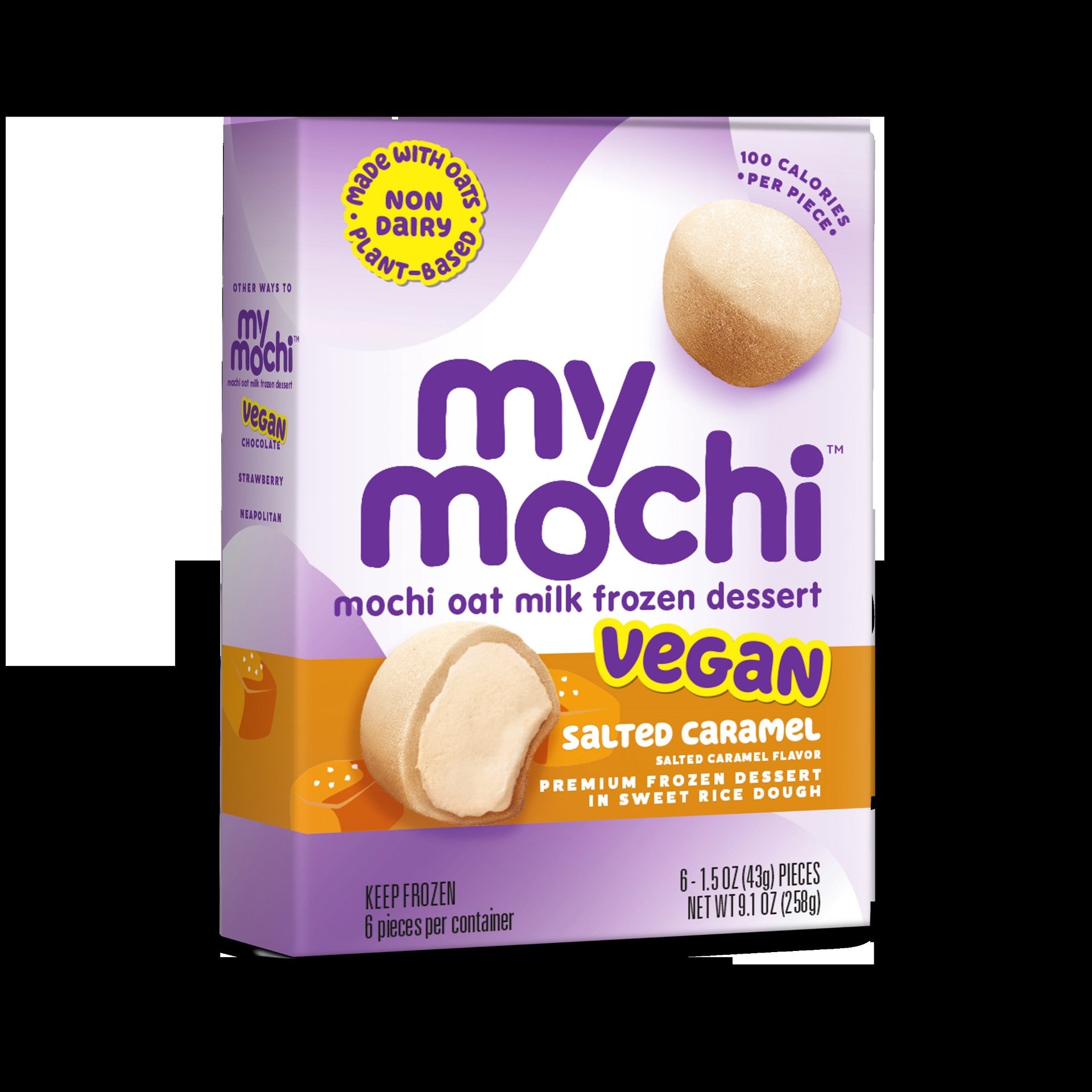 My/mochi Non Dairy Frozen Dessert Salted Caramel 12-9.1 Ounce 12-9.1 Ounce