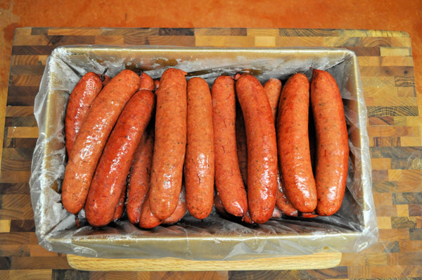 Cracked Black Pepper Smoked Sausage Link 10 Pound Each - 1 Per Case.
