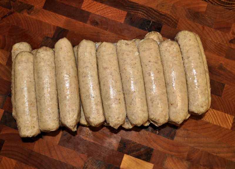 Maple Breakfast Sausage Fully Cooked Mini Links 10 Pound Each - 1 Per Case.