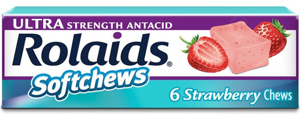 Rolaids Strawberry Soft Chew 6 Count Packs - 288 Per Case.