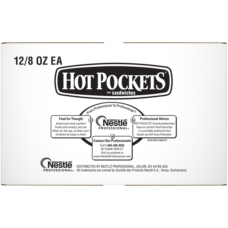 Hot Pockets Pepperoni Pizza Stuffed Sandwich 8 Ounce Size - 12 Per Case.