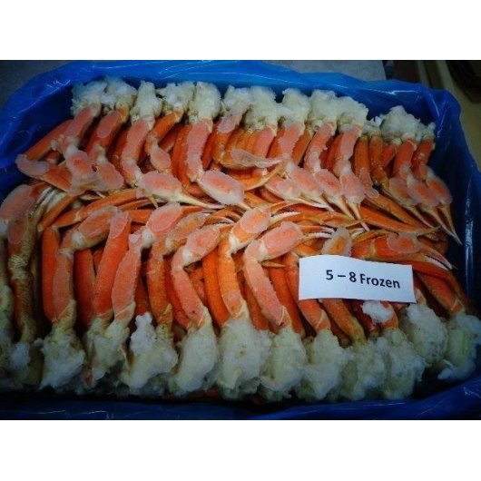 Frozen Seafood Commodity Crab Canadian Snow Clusters 5 To 8 Ounce Gulf, 30 Pound Each - 1 Per Case.