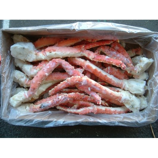 Frozen Seafood Commodity 16/20 Count Leg & Claw Red King Crab 20 Pound Each - 1 Per Case.