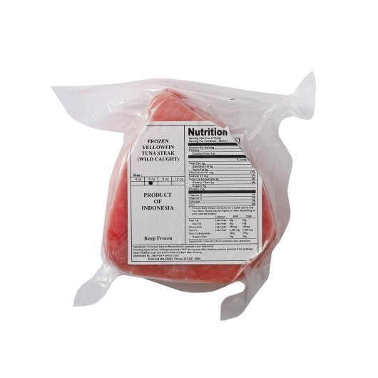 Frozen Seafood Commodity Boneless Skinless Ahi Tuna Steak, 6 Ounce Size, 10 Pounds - 1 Per Case.