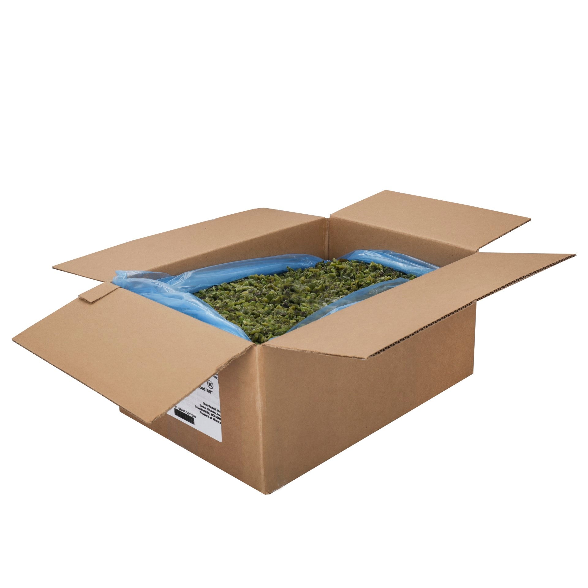 Savor Imports Poblano Peppers Roasted Dicedindividual Quick Frozen 20 Pound Each - 1 Per Case.