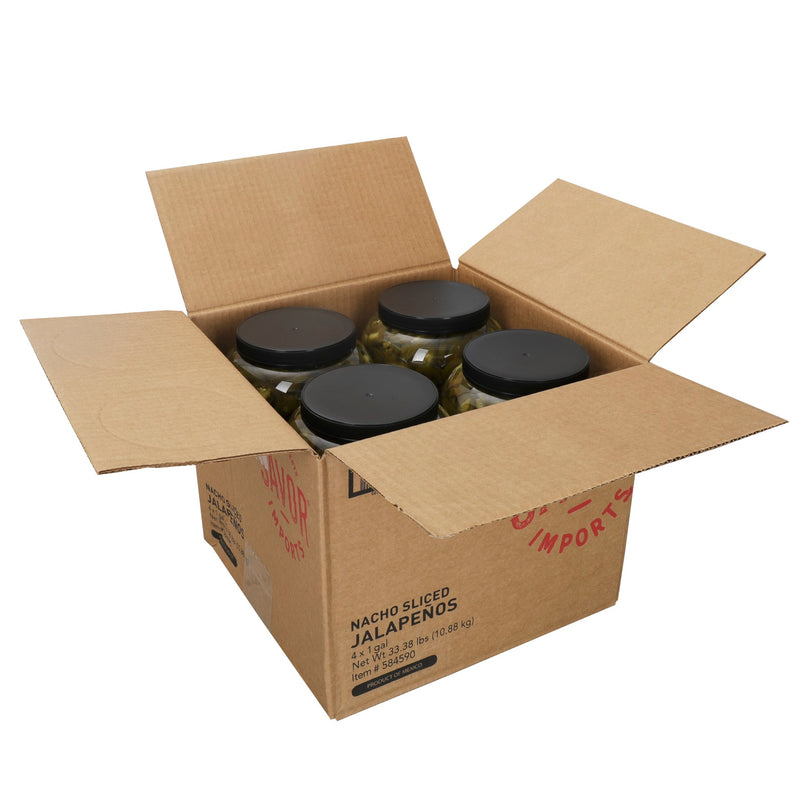 Savor Imports Nacho Sliced Jalapeno Pepper 1 Gallon - 4 Per Case.