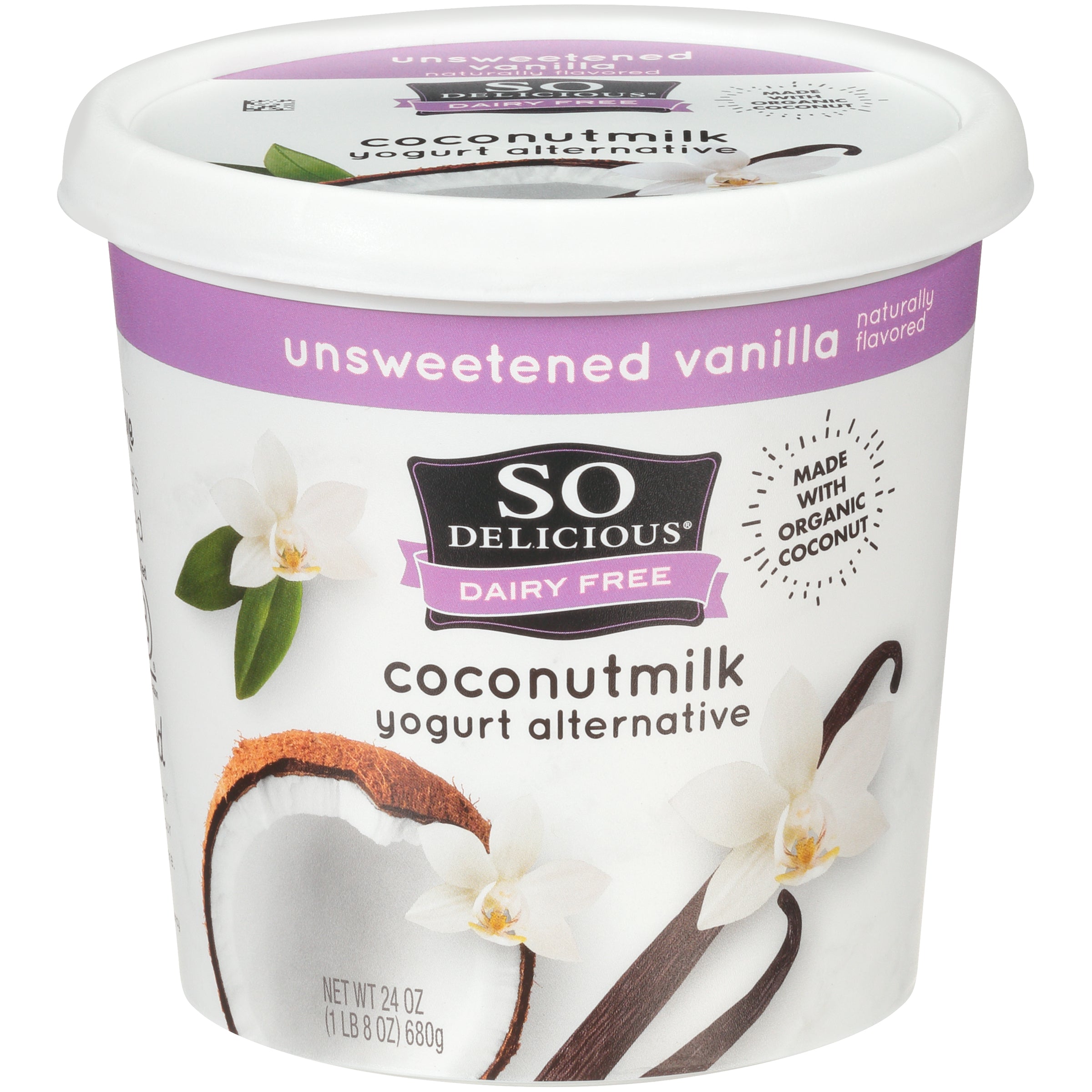 So Delicious Cultured Coconut Unsweetened Vanilla Mwo 24 Ounce Size - 6 Per Case.