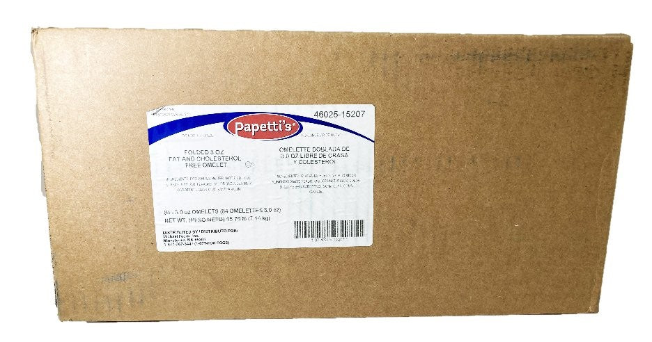 Papetti's® Better 'n Eggs® Fully Cooked 5"x5" Single Folded Omelet 3 Ounce Size - 84 Per Case.