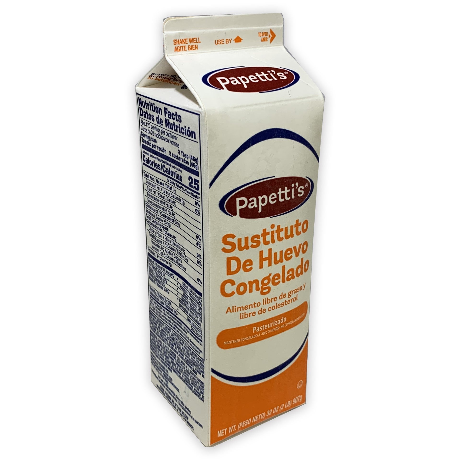 Papetti's® Deluxe Frozen Low Fat Low Cholesterol Liquid Eggs Cartons 2 Pound Each - 15 Per Case.