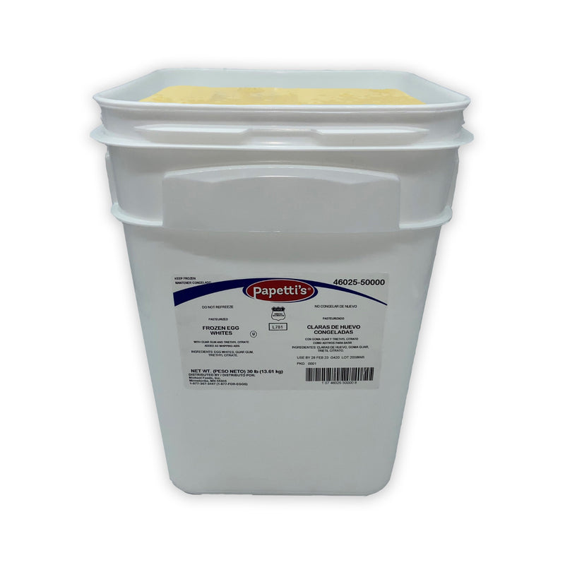 Papetti's® Frozen Liquid Angel Whites With Triethyl Citrate And Guar Gum Tub 30 Pound Each - 1 Per Case.