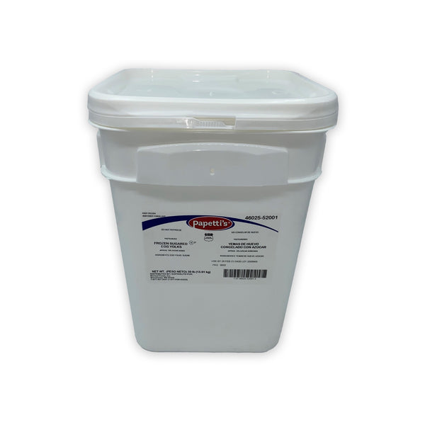 Papetti's® Frozen Liquid Egg Yolk With Sugar Square Tub 30 Pound Each - 1 Per Case.