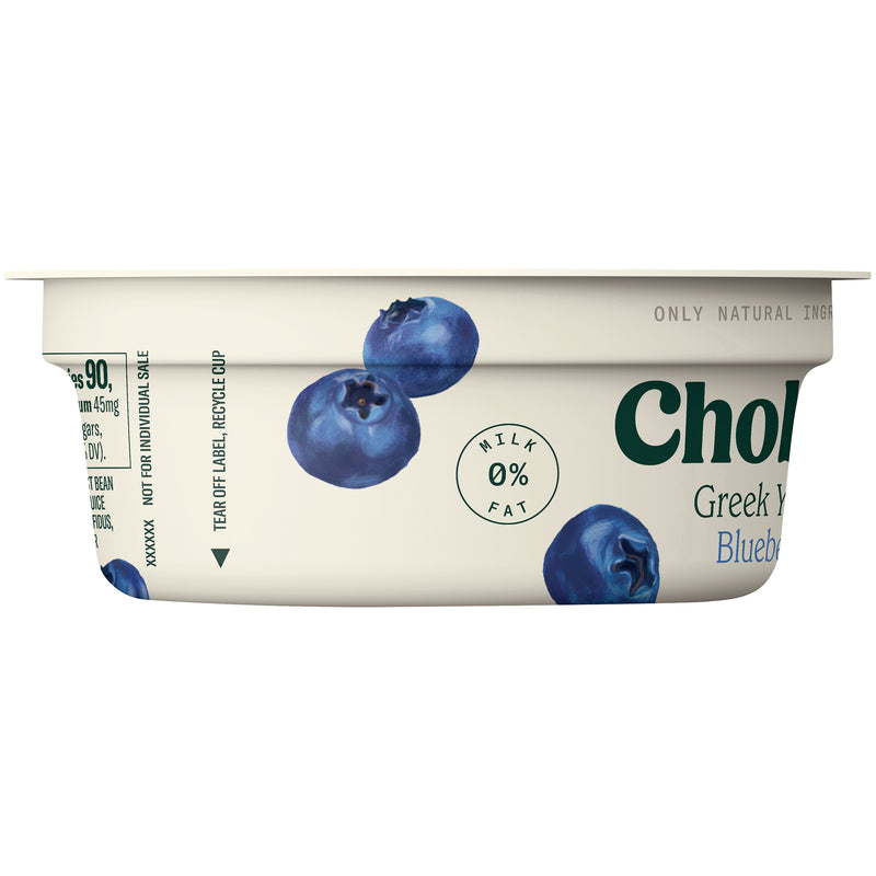 Chobani® Non Fat Greek Yogurt Blueberry 4 Ounce Size - 12 Per Case.