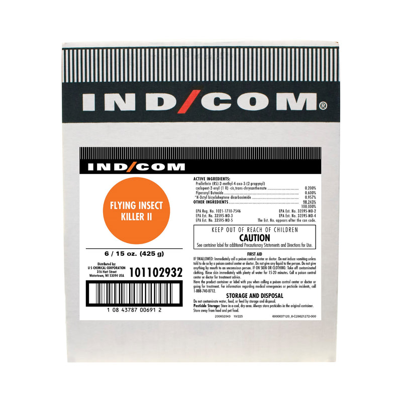 U Chemical Indcom Flying Insect Killer 15 Fluid Ounce - 6 Per Case.