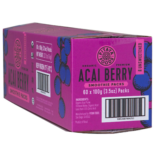Pitaya Plus Organic Acai Pure Smoothie 100 Grams Each - 60 Per Case.