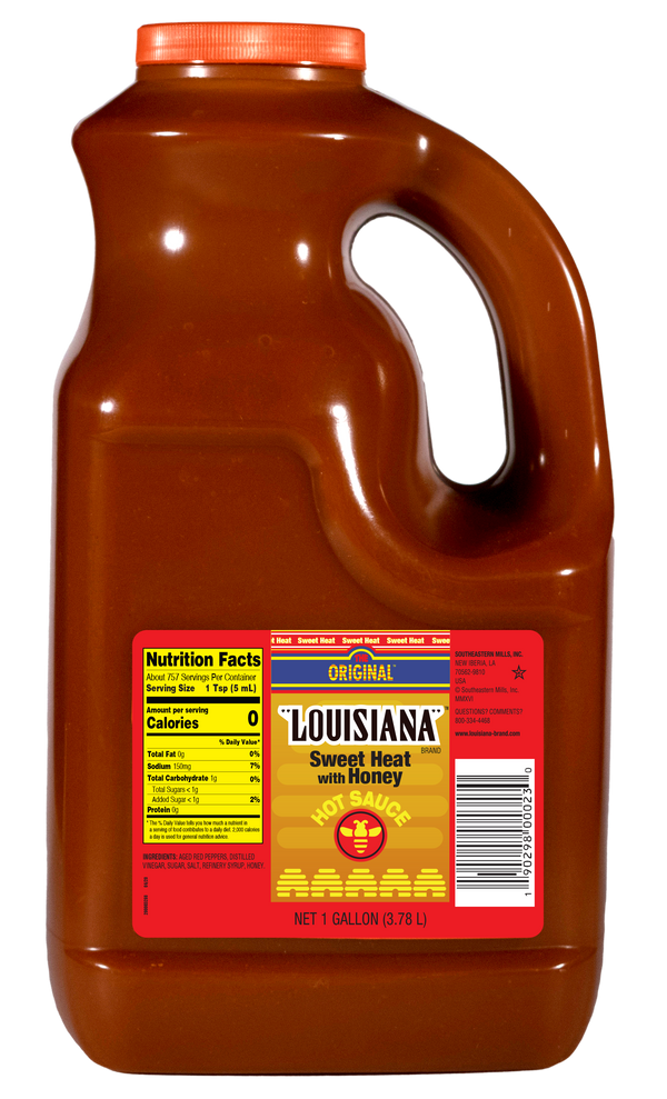 Louisiana Hot Sauce Original Louisiana Sweetheat With Honey 1 Gallon - 4 Per Case.