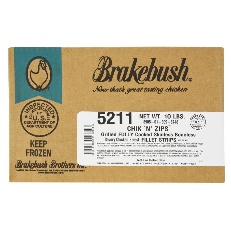 Chicken Fully Cooked Chik'n'zips® Savory Grilled Breast Fillet Strips
