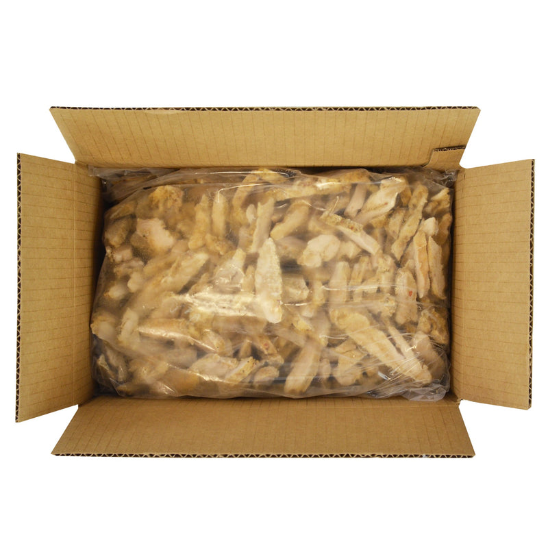 Chicken Fully Cooked Chik'n'zips® Tuscan Brand Madein USA Breast Fillet Strips 5 Pound Each - 2 Per Case.