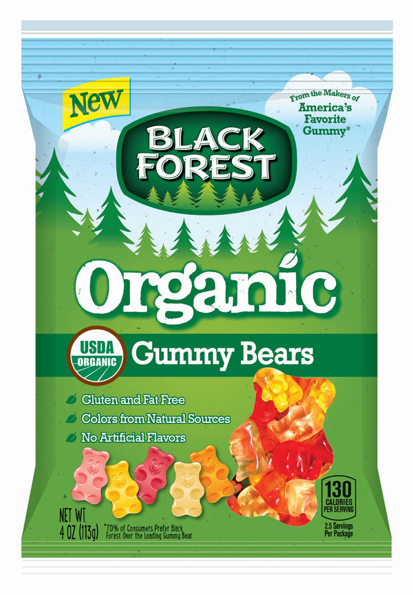 Black Forest Organic Gummy Bears Peg 4 Ounce Size - 12 Per Case.