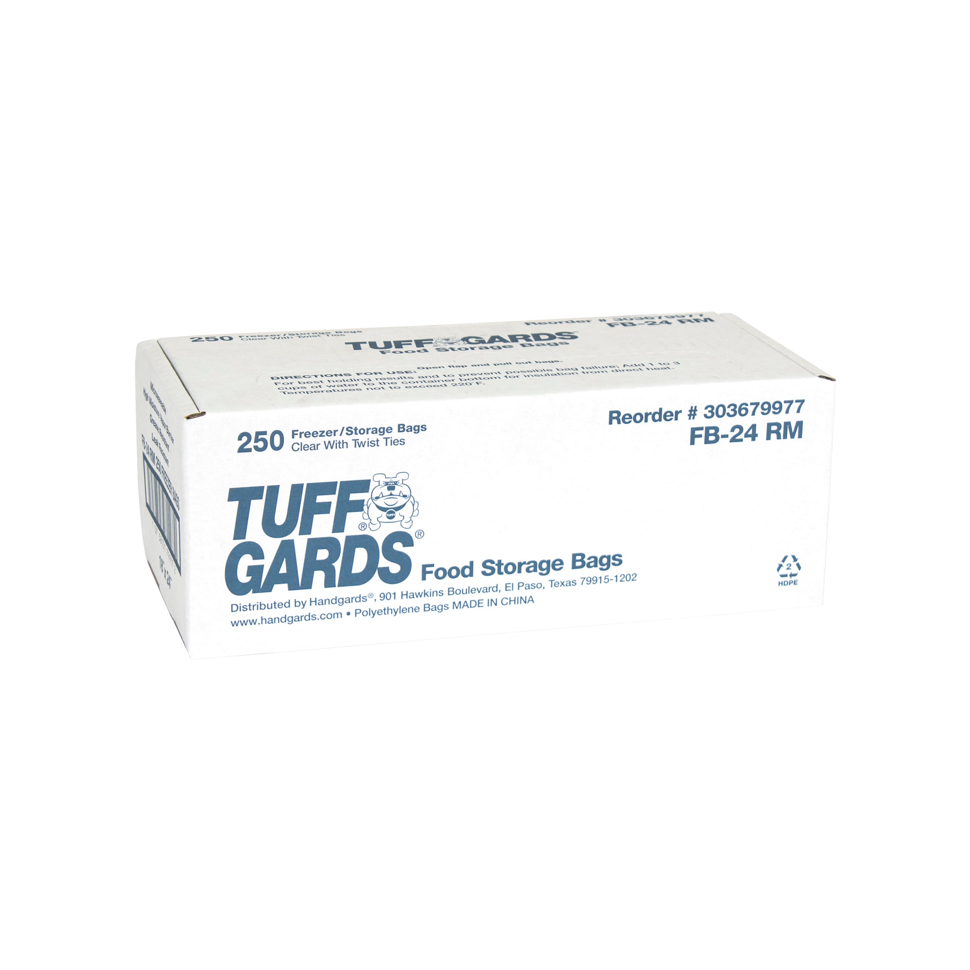 Bag High Density Roll Puff Freezer Storage 250 Each - 1 Per Case.