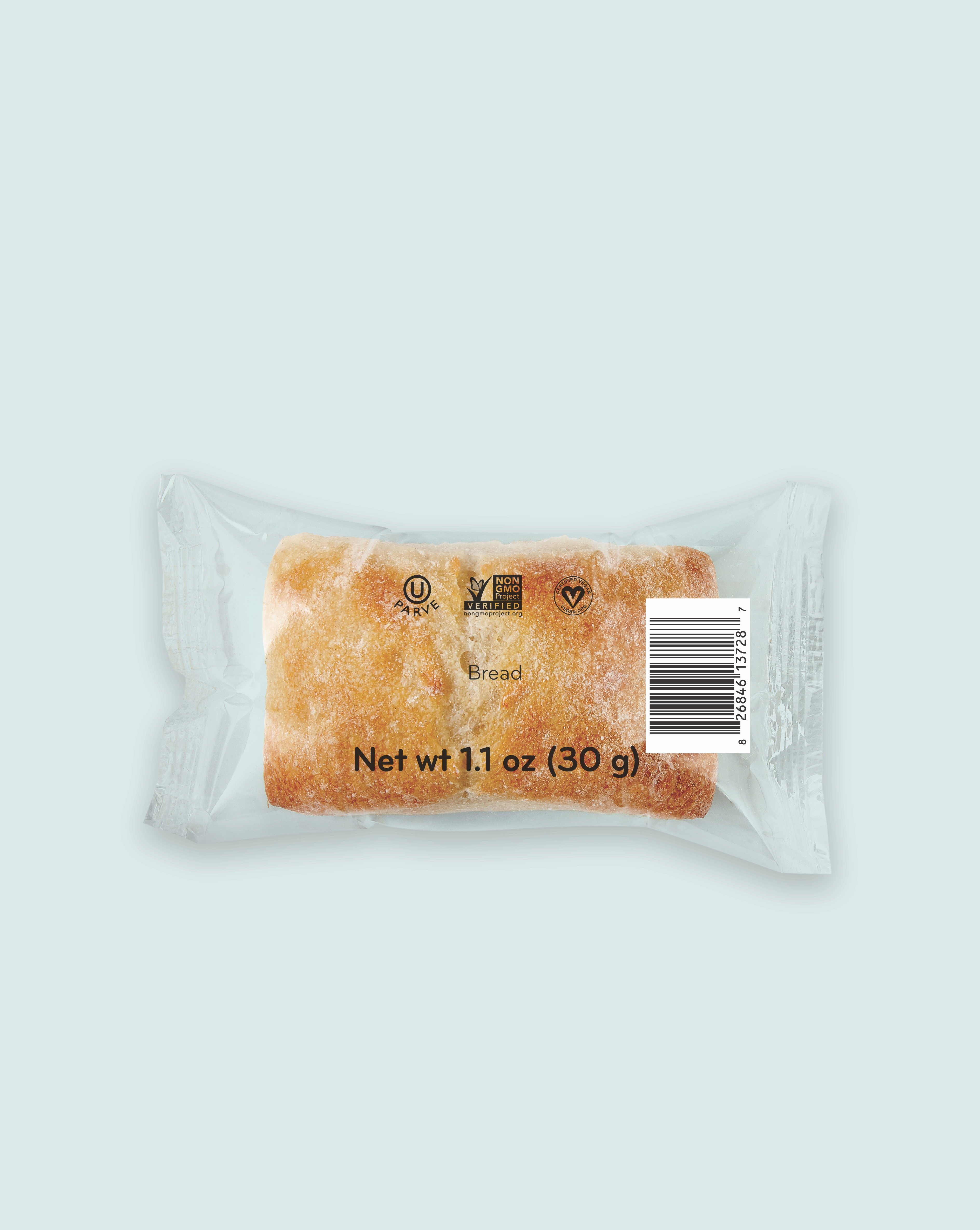 Ciabatta Bite Original Individually Wrapped (Oven Safe) 1.1 Ounce Size - 220 Per Case.
