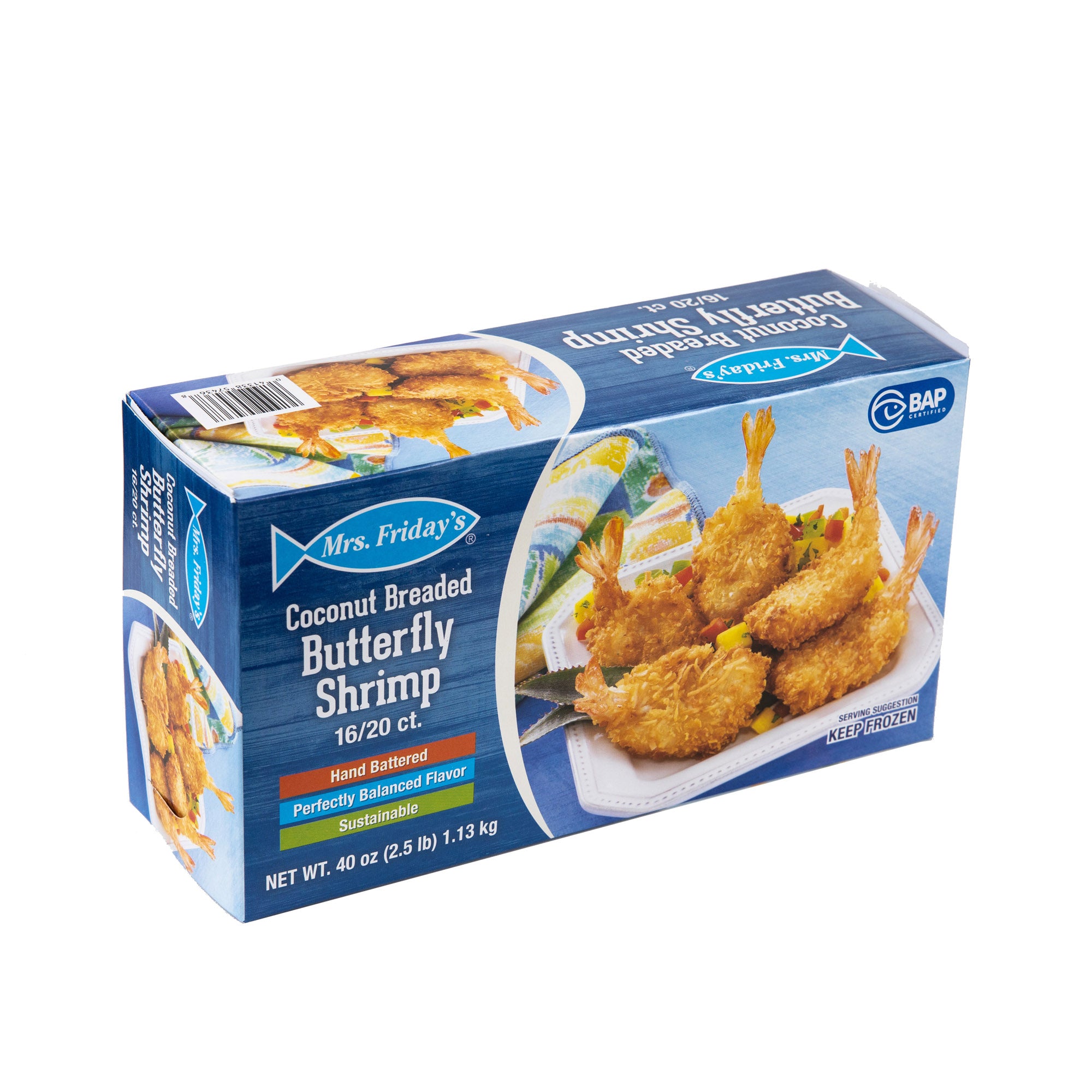 Mrsf Coconut Breaded Bfly Shrimp 2.5 Pound Each - 4 Per Case.