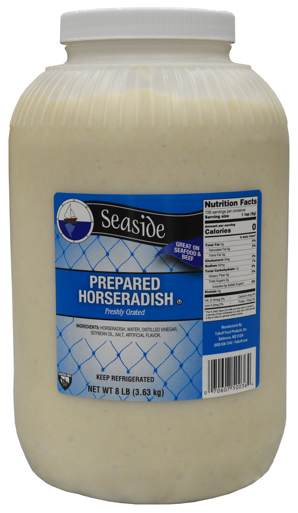 Seaside® Prepared Horseradish 8 Pound Each - 4 Per Case.