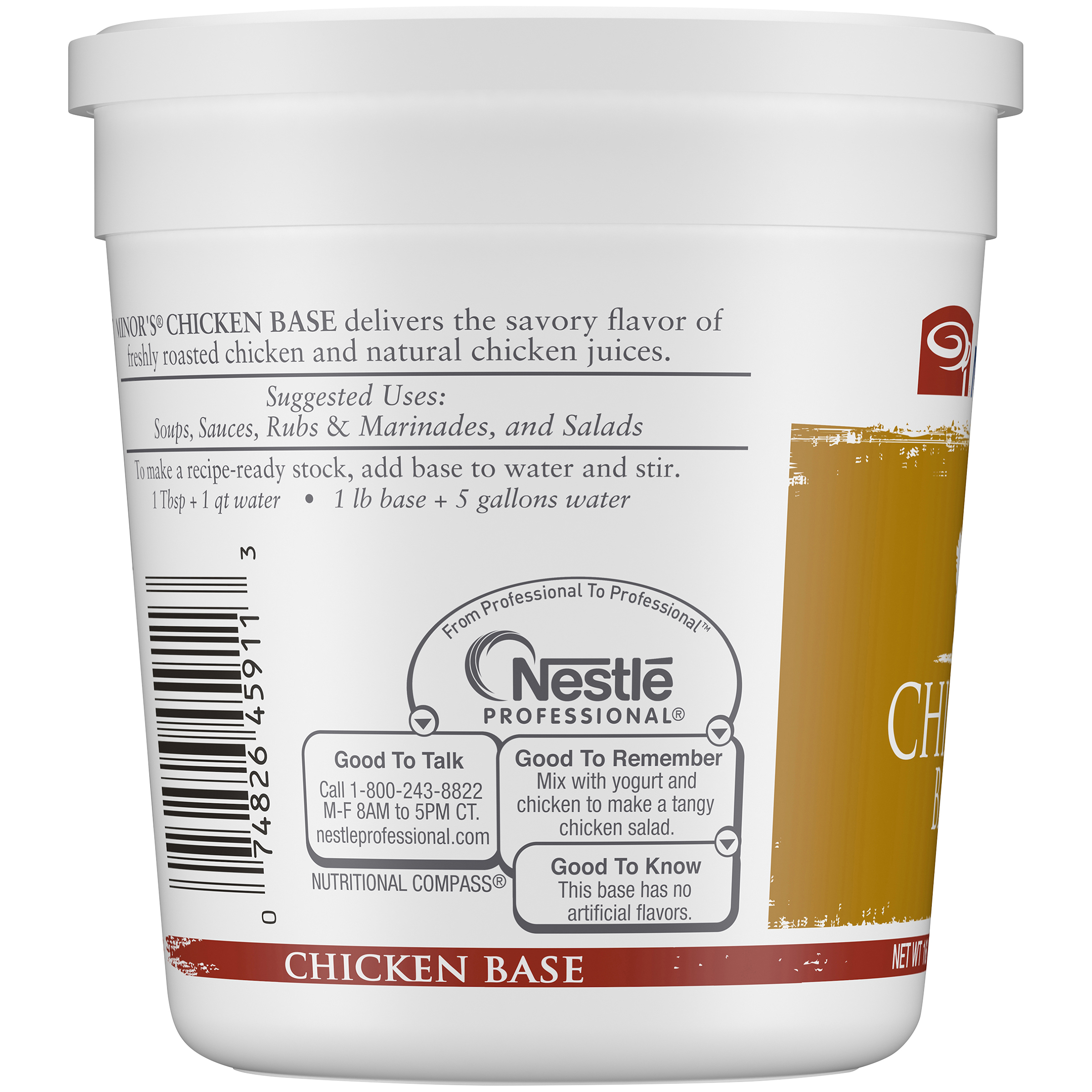 Minor's Chicken Base (No Added Msg) 1 Pound Each - 6 Per Case.