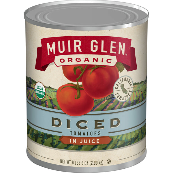 Muir Glen™ Organic Canned Vegetables Bulkdiced Tomatoes 102 Ounce Size - 6 Per Case.