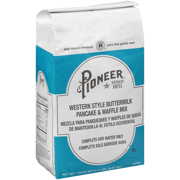 Pioneer Western Style Buttermilk Pancake & Waffle Mix 5 Pound Each - 6 Per Case.