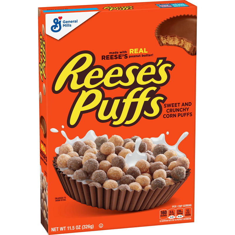 Reese's Peanut Butter Puffs® Cereal 11.5 Ounce Size - 12 Per Case.