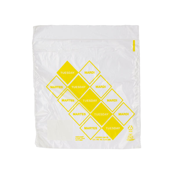 Bag High Density Saddle Preportion Bag Printed Yellow Tuesday 2000 Each - 1 Per Case.