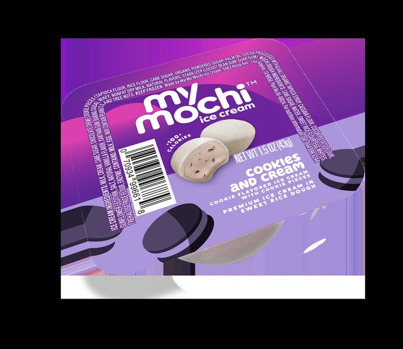 Mymochi Mochi Ice Cream Cookies & Creme 1.5 Ounce Size - 72 Per Case.