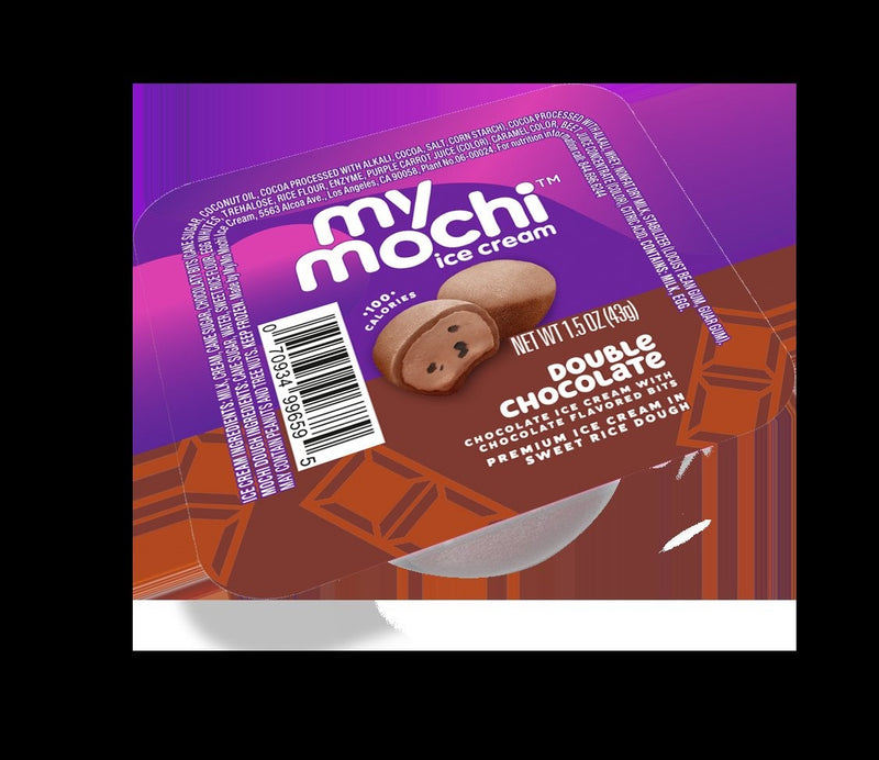 Mymochi Double Chocolate Mochi Ice Cream 1.5 Ounce Size - 72 Per Case.