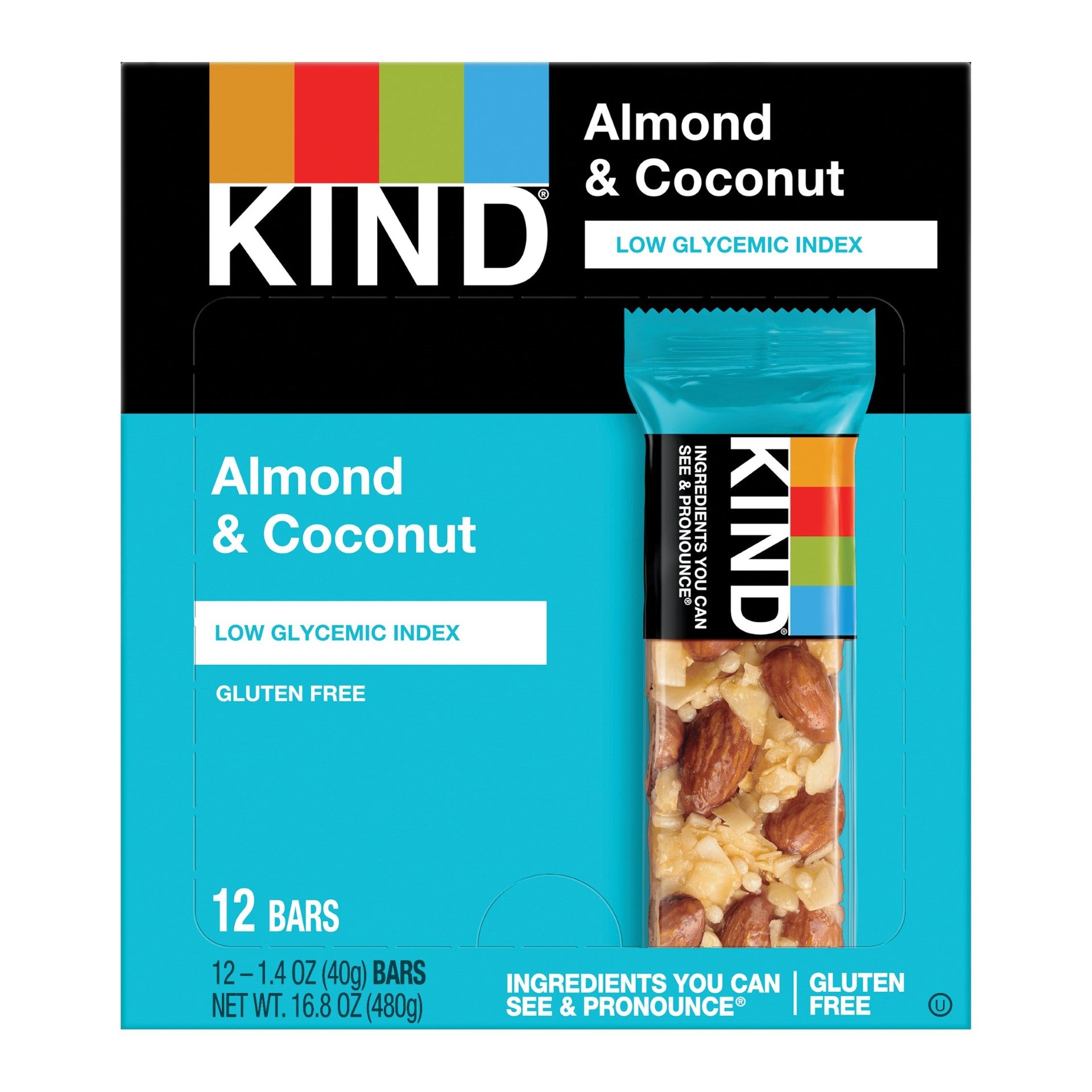 Kind Healthy Snacks Almond Coconut Bar 1.4 Ounce Size - 72 Per Case.