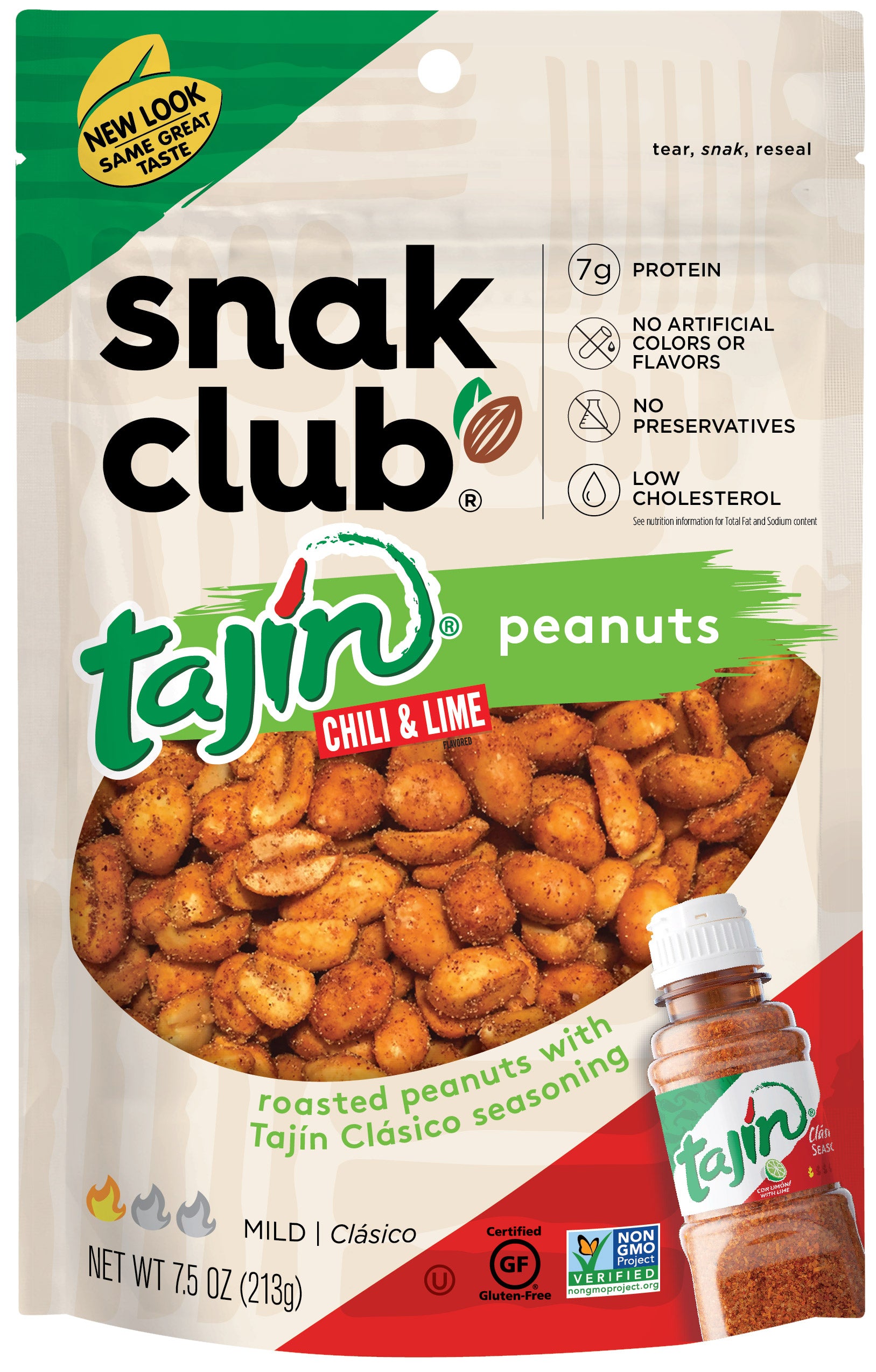 Snak Club Tajin Classico Peanuts 7.5 Ounce Size - 6 Per Case.