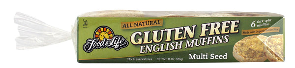 Food For Life Wheat & Gluten Free Multi Seedrice English Muffin 18 Ounce Size - 6 Per Case.