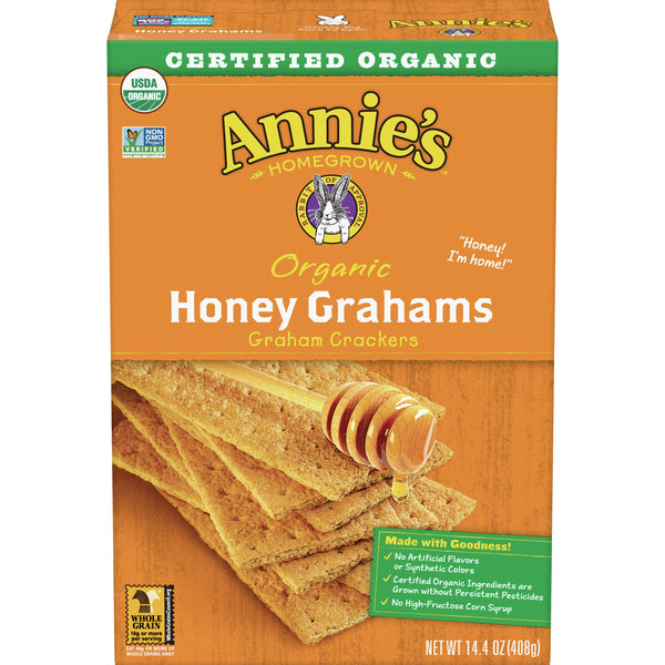 Annie's™ Organic Graham Crackers Box Honeygrahams 14.4 Ounce Size - 12 Per Case.