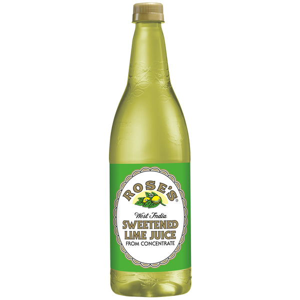 Rose's Sweetened Lime Juice Bottle 1 Liter - 12 Per Case.