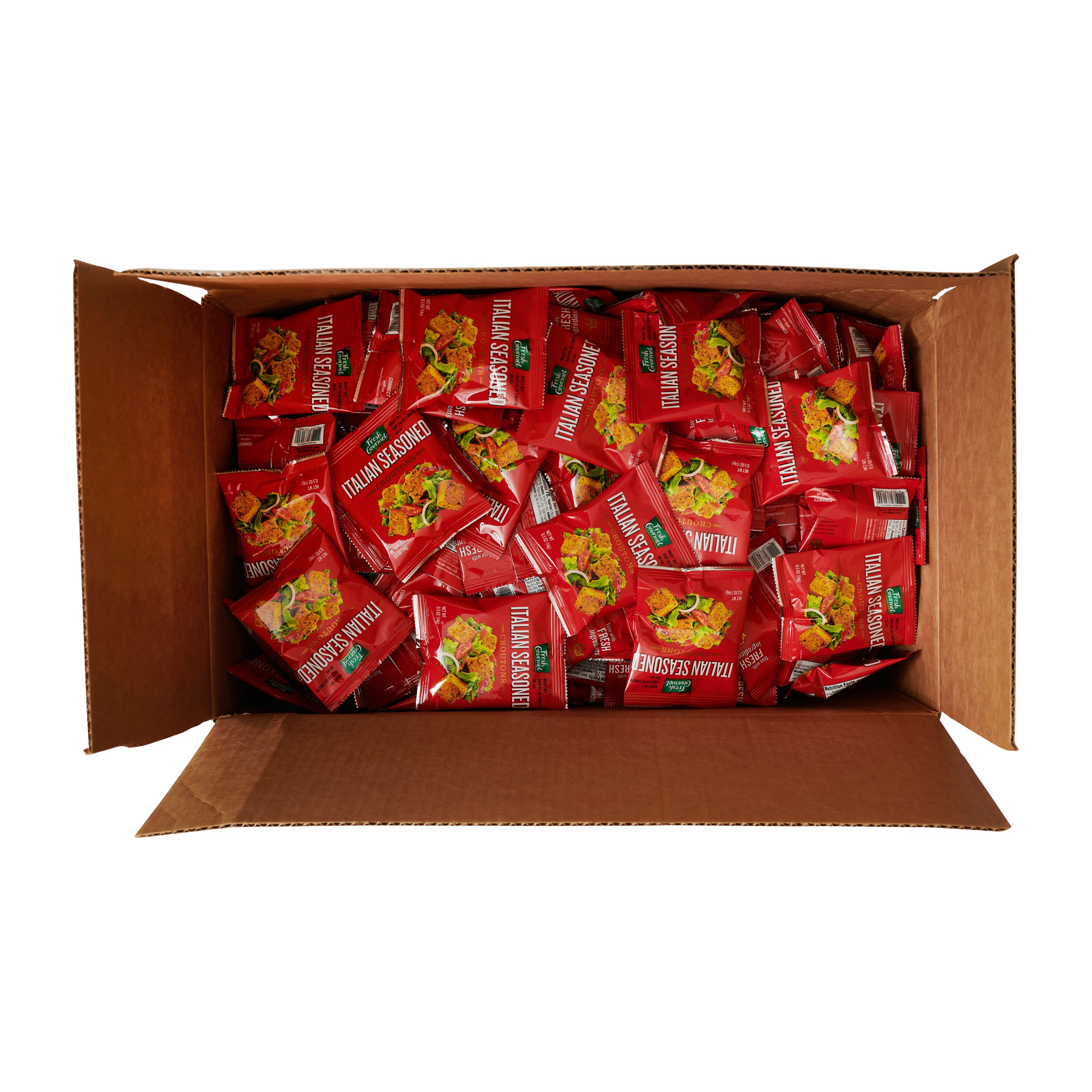 Fresh Gourmet Croutons Italian Seasoned 0.5 Ounce Size - 250 Per Case.