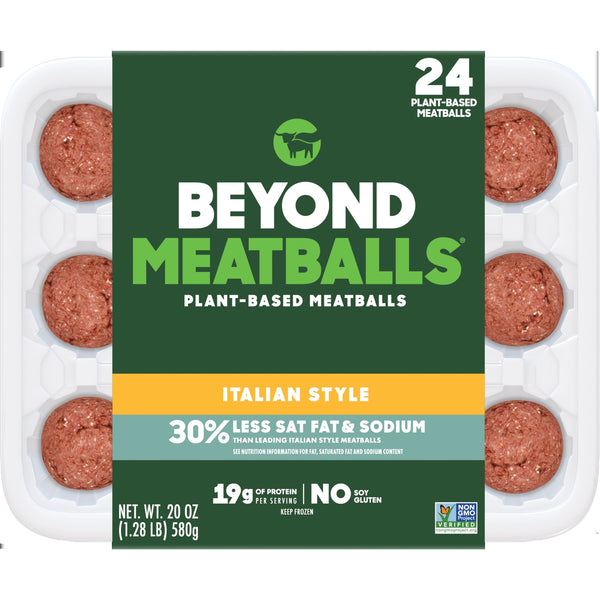 Beyond Meat Beyond Meatballs Italian Style Plant Based Meatballs Retailtrays 20 Ounce Size - 16 Per Case.