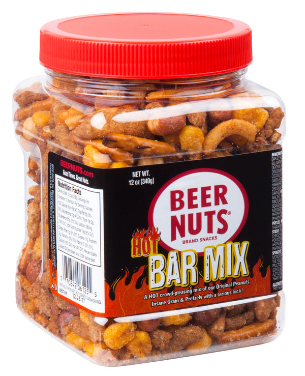 Beer Nuts Hot Bar Mix Pet Jar 12 Ounce Size - 6 Per Case.
