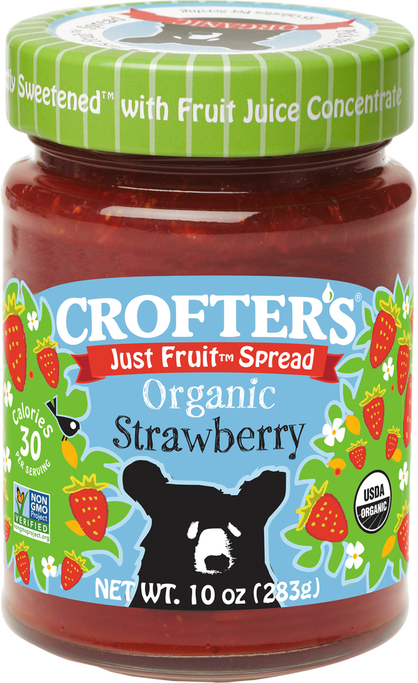 Crofters Organic Just Fruit Spread Strawberry 10 Ounce Size - 6 Per Case.