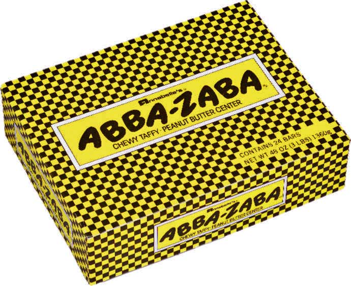 Abba Zaba Peanut Butter Taffy Candy 24 Each - 12 Per Case.