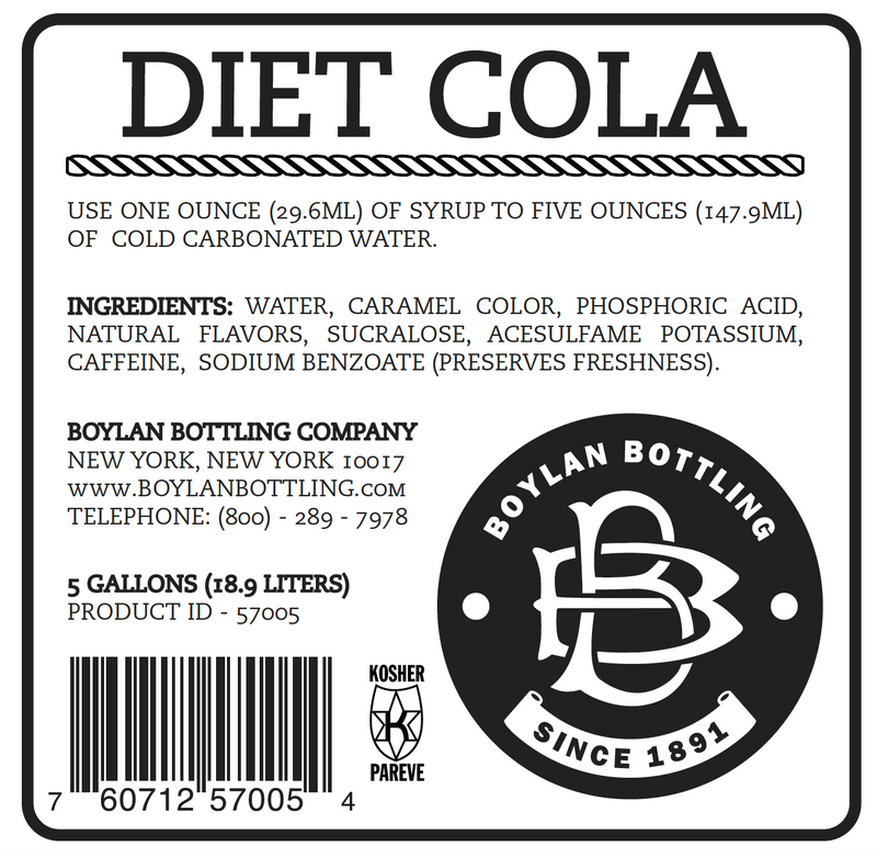 Diet Cane Cola Gal Bib 5 Gallon - 1 Per Case.