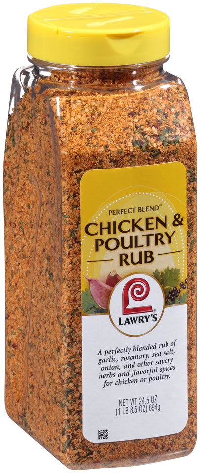 Lawry's Perfect Blend Chicken Rub And Seasoning 24.5 Ounce Size - 6 Per Case.