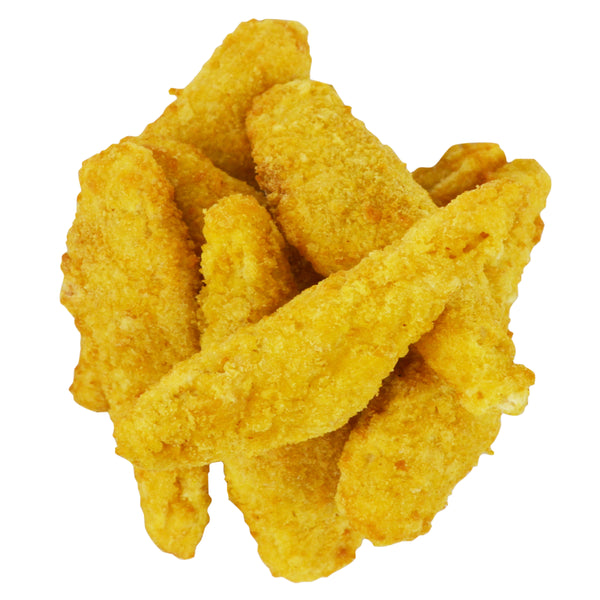 Chicken Fully Cooked Smartshapes Tater Chip Strip™breast Strip Fritter 5 Pound Each - 2 Per Case.