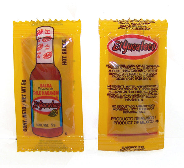 El Yucateco Red Habanero Hot Sauce 0.2 Ounce Size - 300 Per Case.