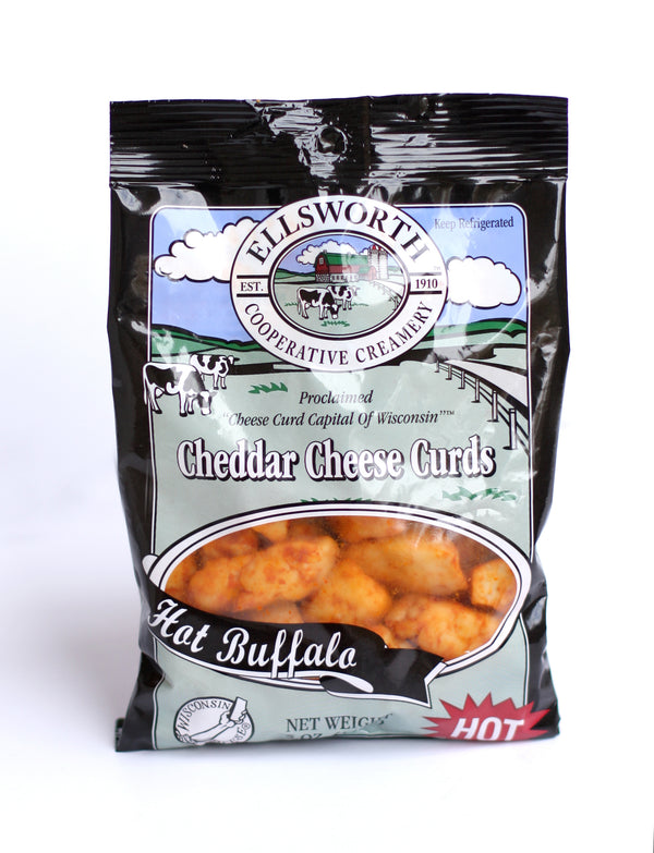 Ellsworth Cheese Curds Hot Buffalo 5 Ounce Size - 12 Per Case.